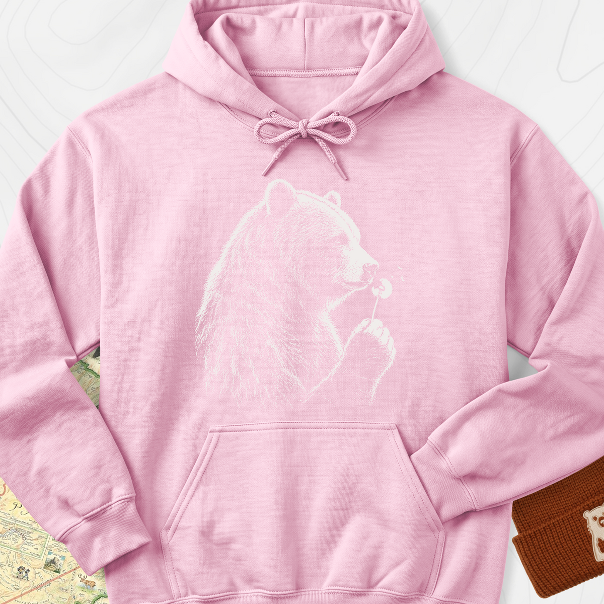 Bear Wish Hoodie - Light Pink