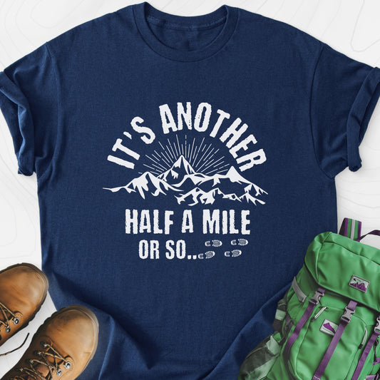 It's Another Half Mile Navy front print lightweight T-shirt