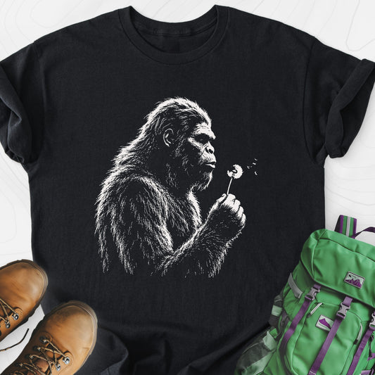 Bigfoot Wish Black front print lightweight T-shirt