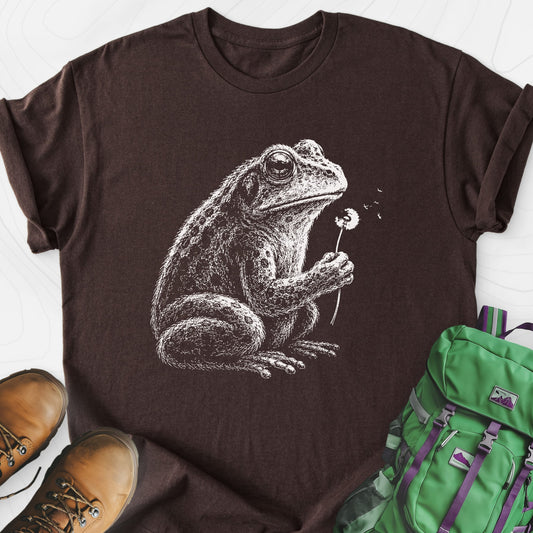 Frog Wish Dark Chocolate front print lightweight T-shirt