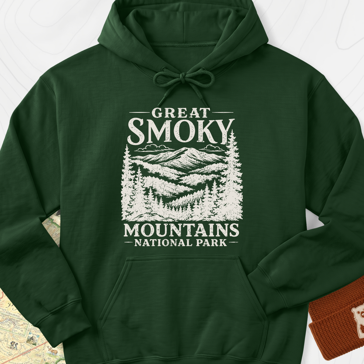 Great Smoky Mountains Hoodie - Forest Green