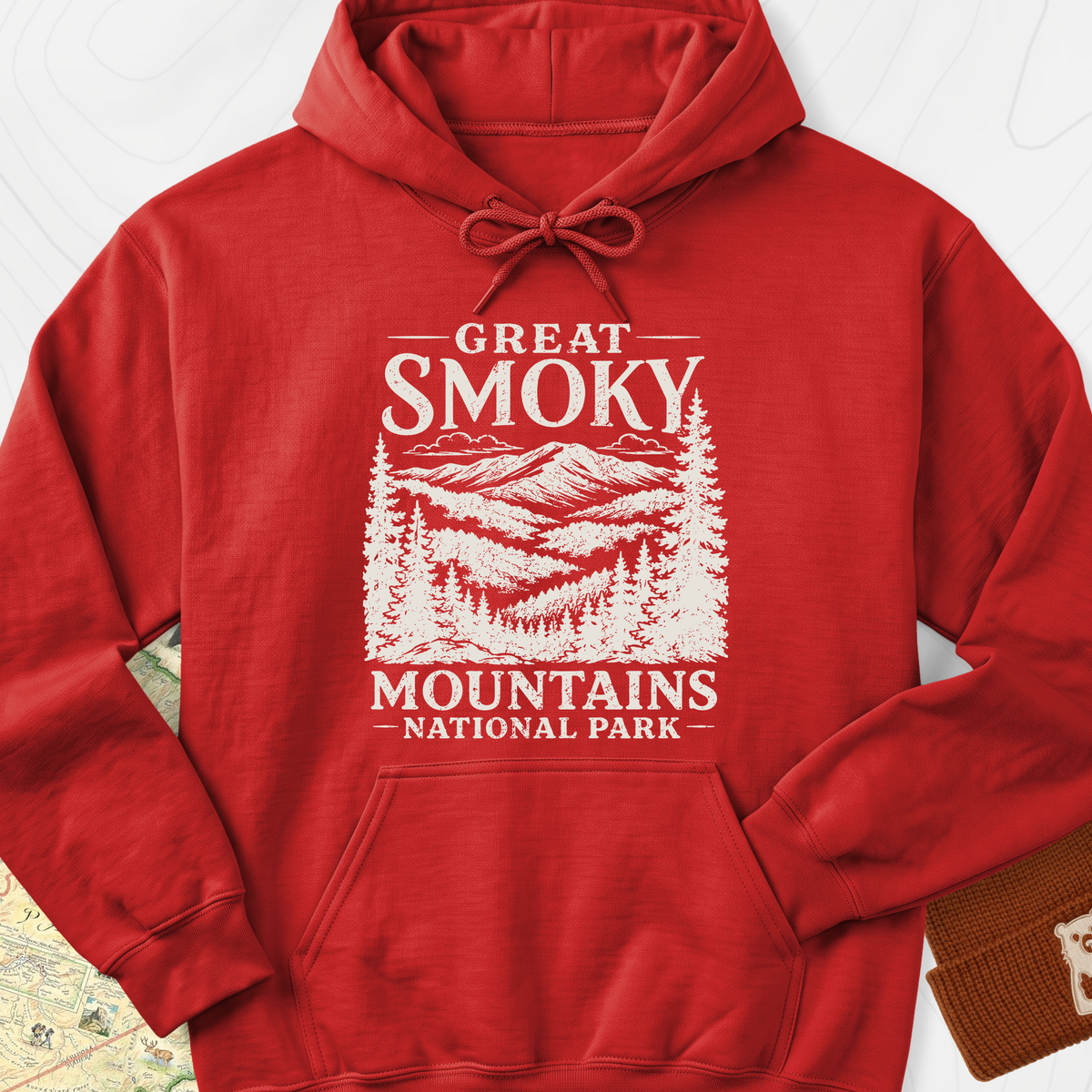 Great Smoky Mountains Hoodie - Red
