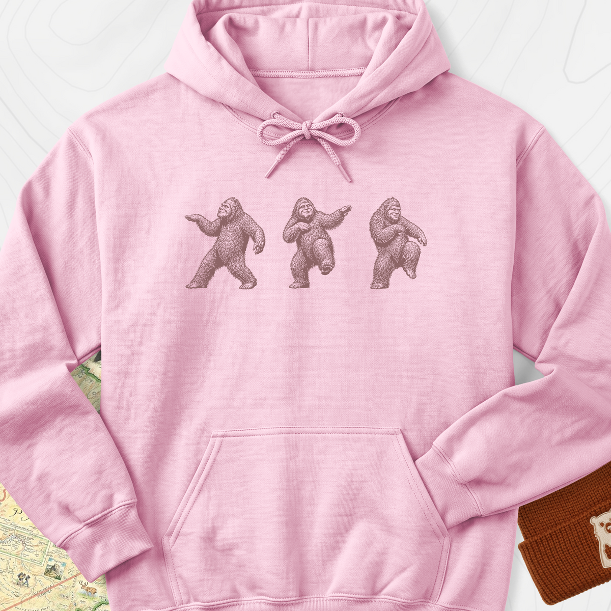 Bigfoot Dance Hoodie - Light Pink