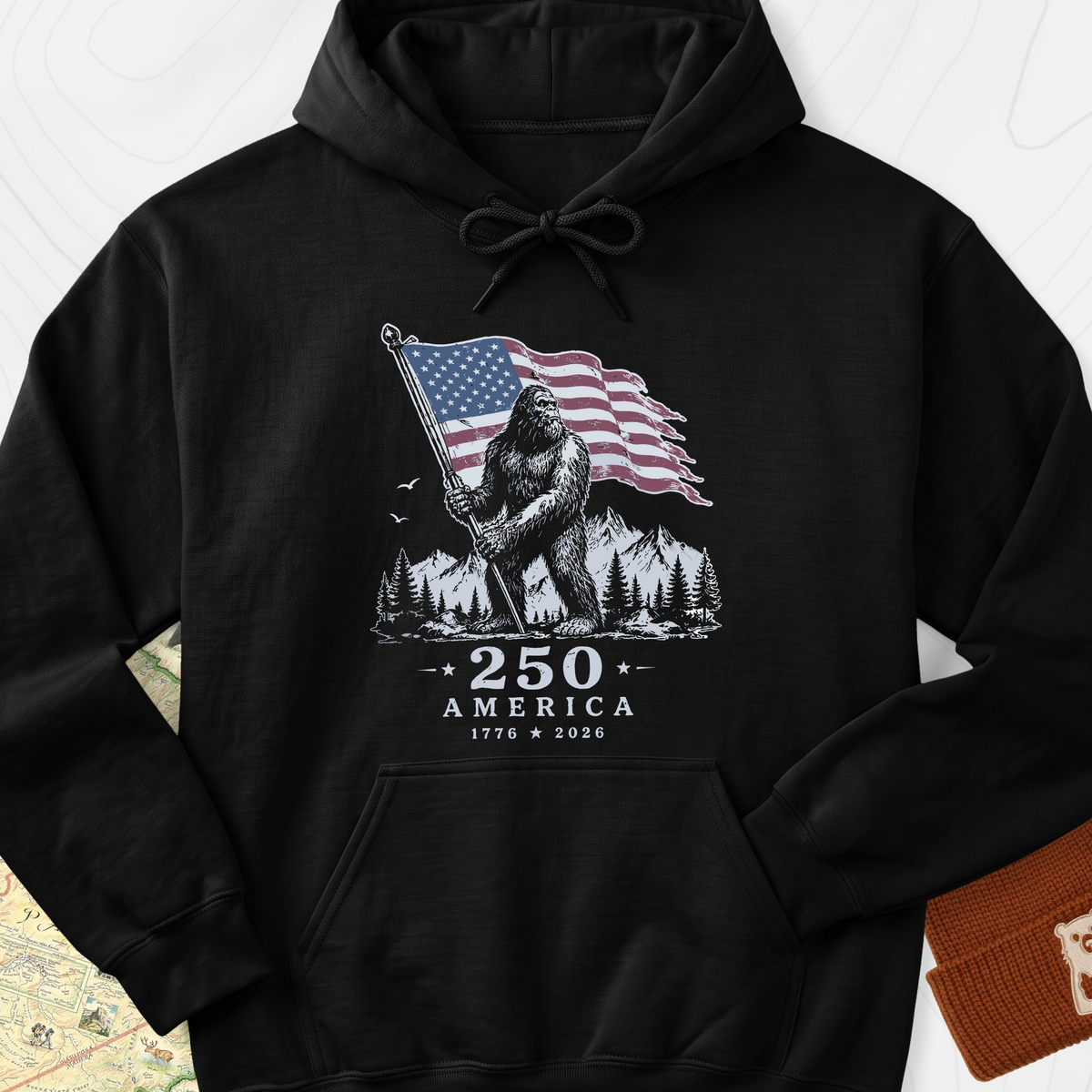 Bigfoot Patriot Hoodie - Black
