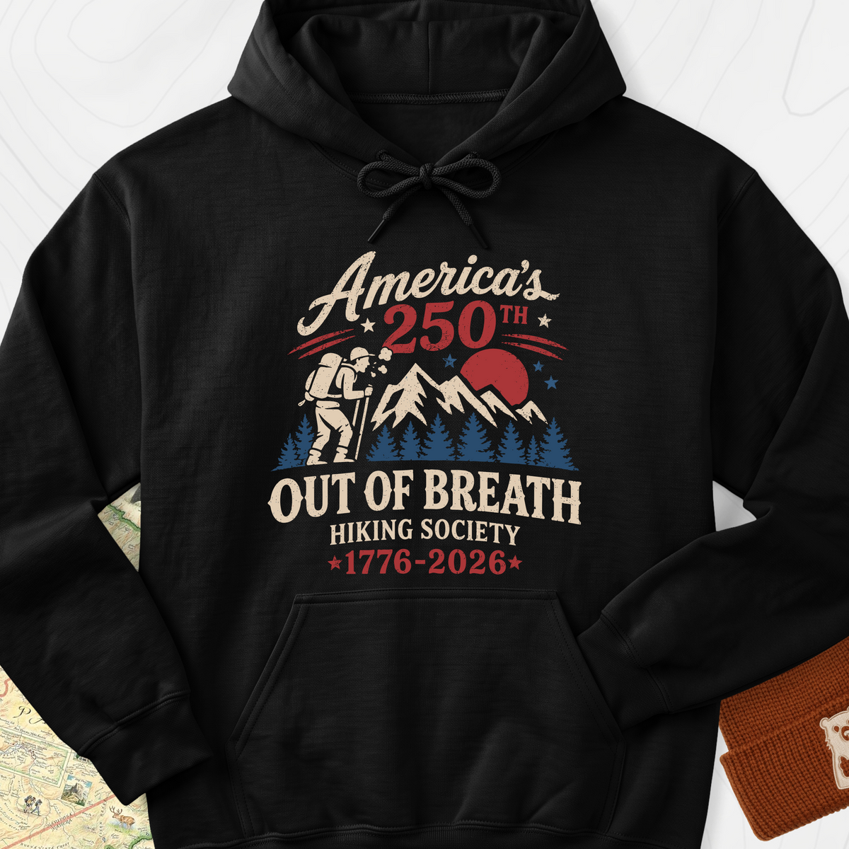 Out of Breath 250th Hoodie - Black