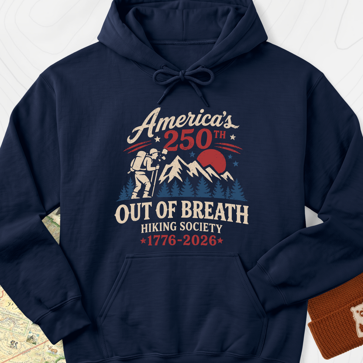 Out of Breath 250th Hoodie - Navy