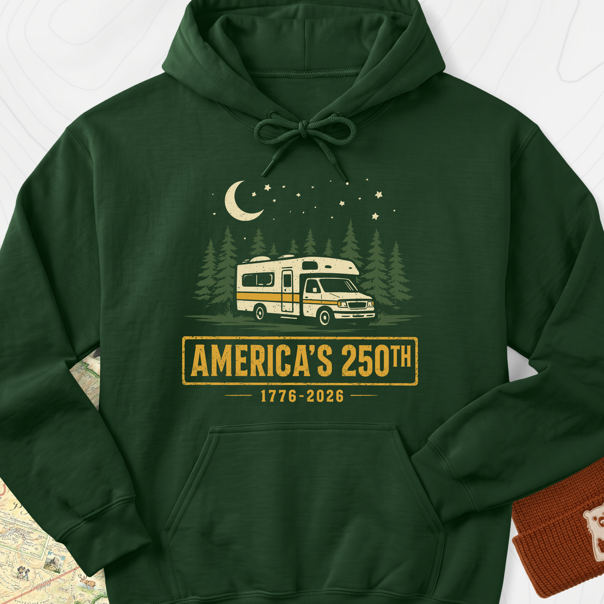 250th Camper Nights Hoodie - Forest Green