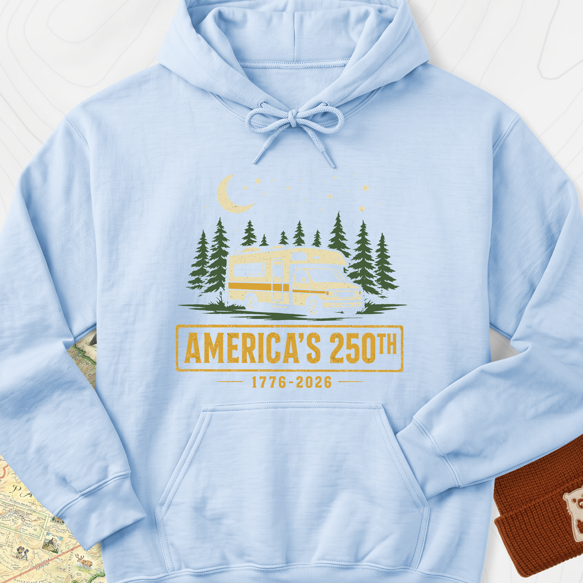 250th Camper Nights Hoodie - Light Blue