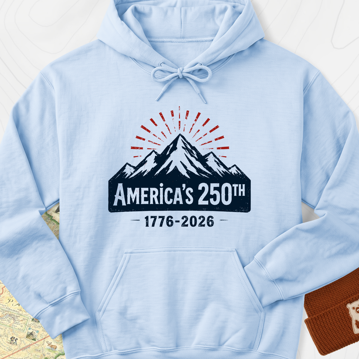 Mountain 250th Hoodie - Light Blue