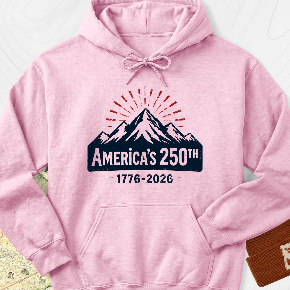 Mountain 250th Hoodie - Light Pink