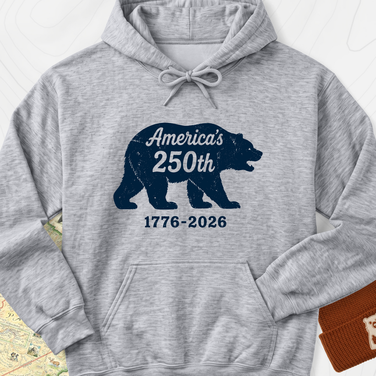 250th Bear Badge Hoodie - Sport Grey