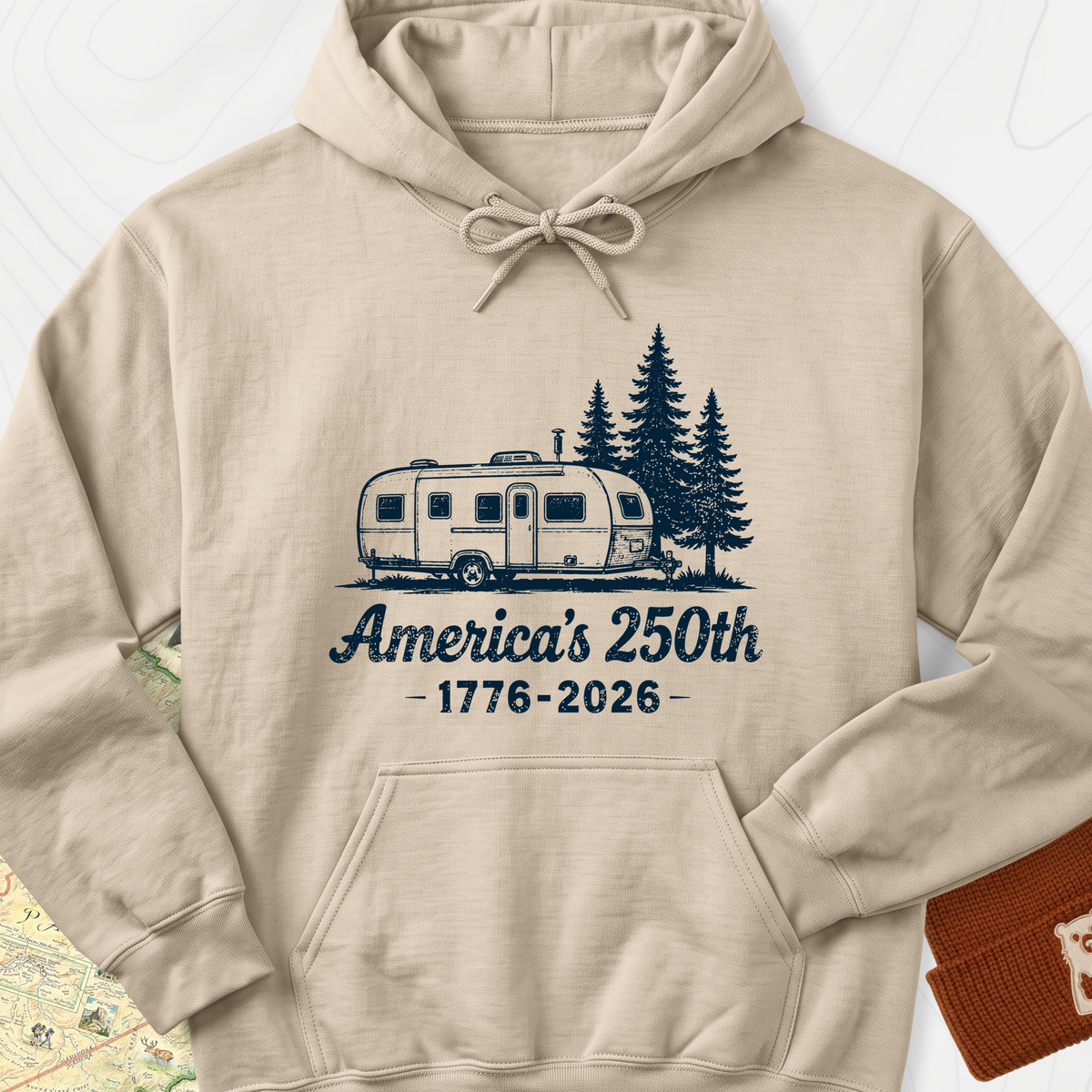 250th Camper Badge Hoodie - Sand