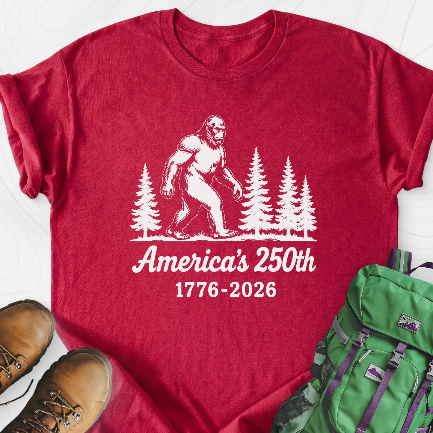 Bigfoot 250th Heather Red front print lightweight T-shirt