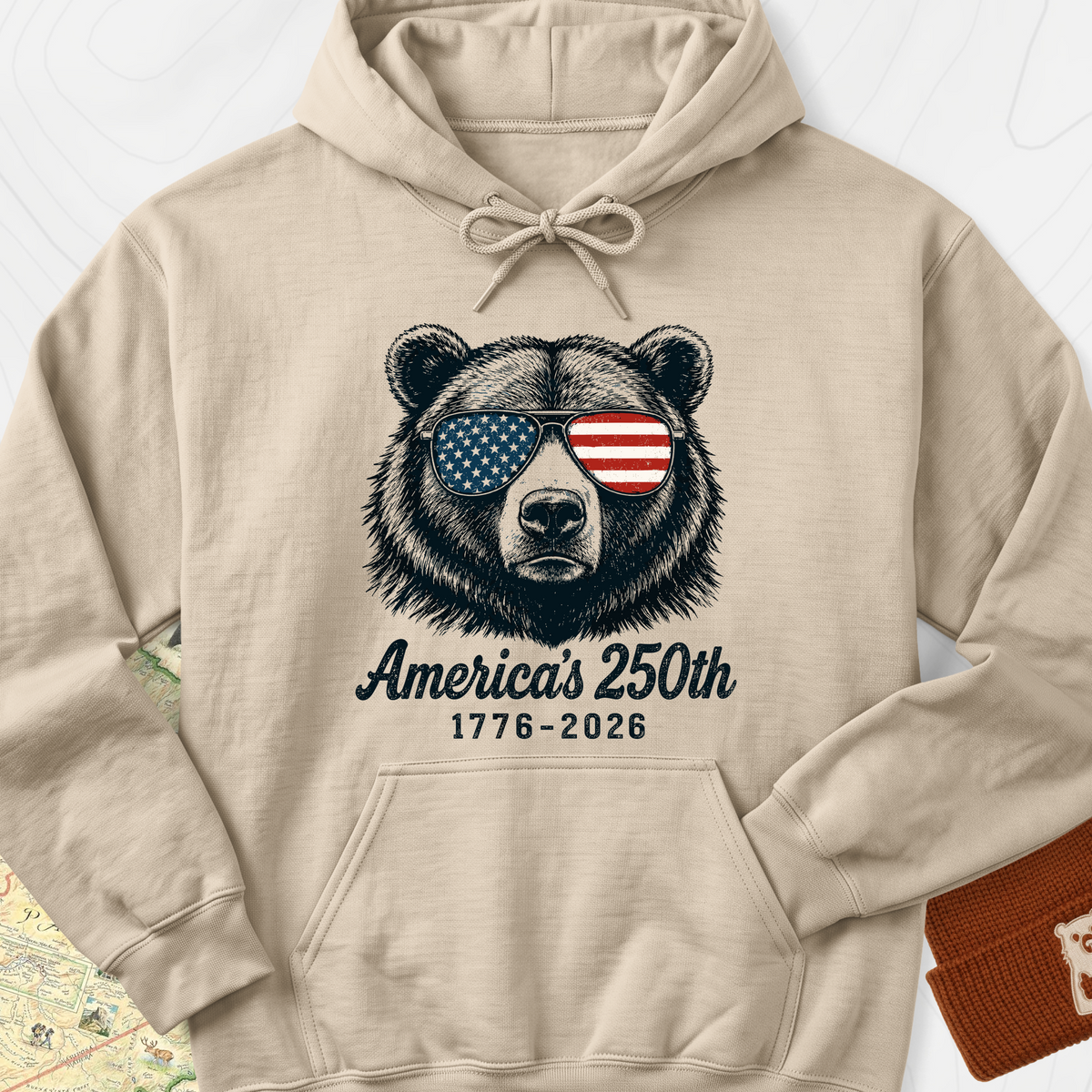 250th Bear Shades Hoodie - Sand