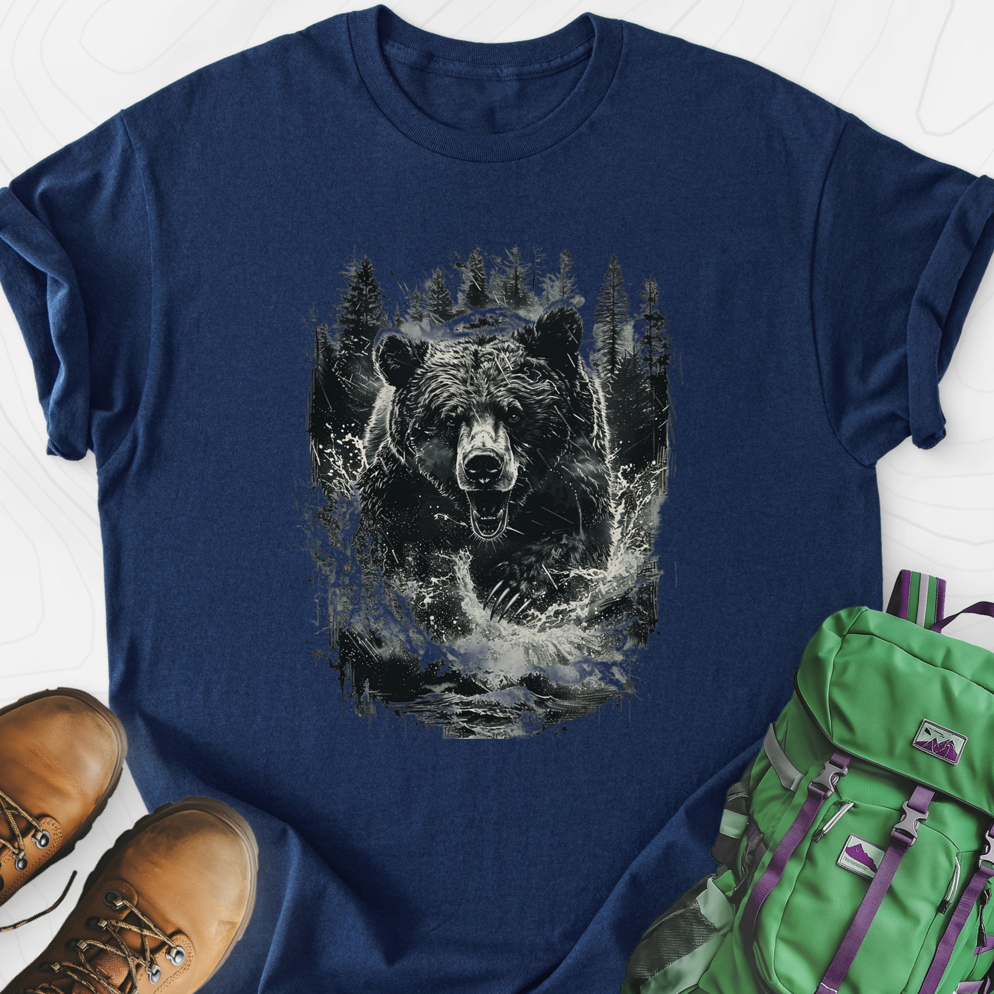 Angry Bear Navy front print lightweight T-shirt
