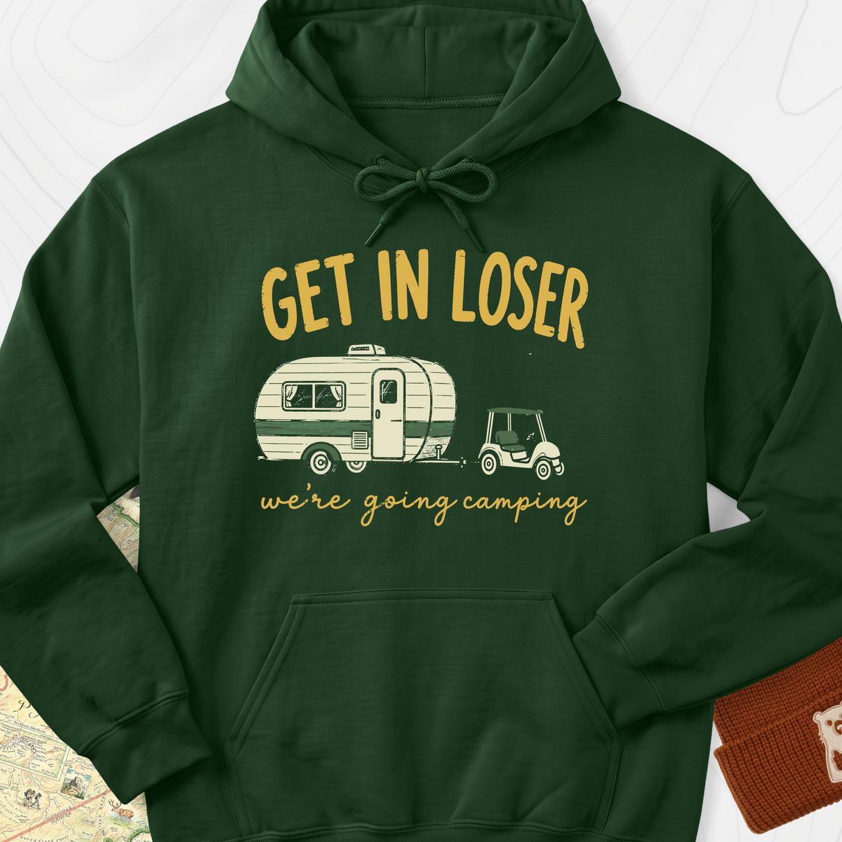 Golf Cart Getaway Hoodie - Forest Green