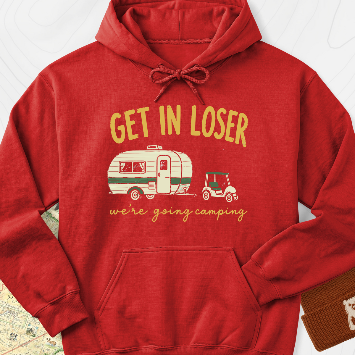 Golf Cart Getaway Hoodie - Red