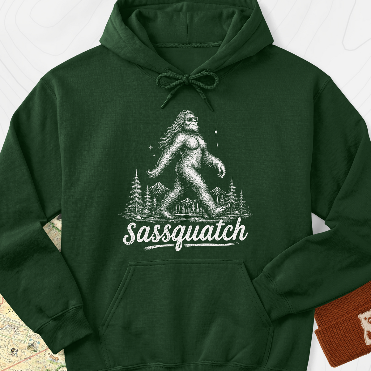 Sassquatch Hoodie - Forest Green