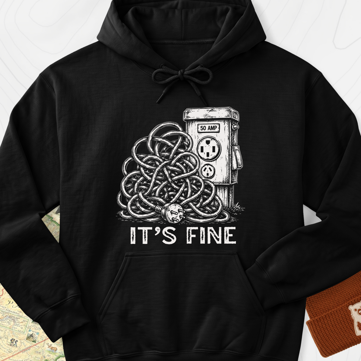 It's Fine Hoodie - Black