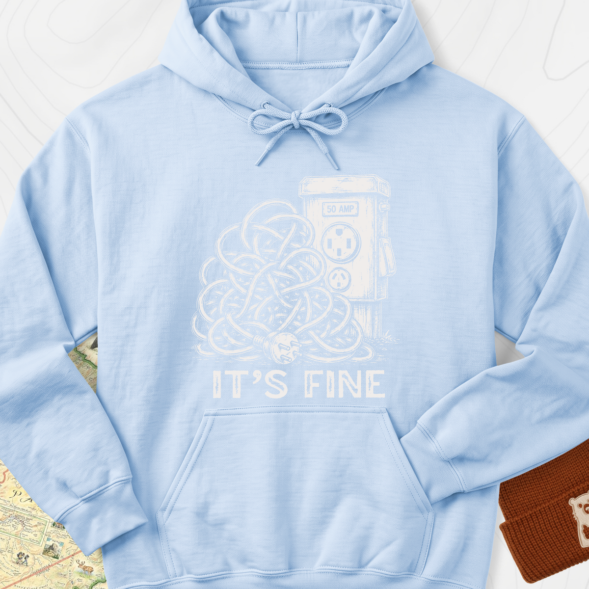It's Fine Hoodie - Light Blue