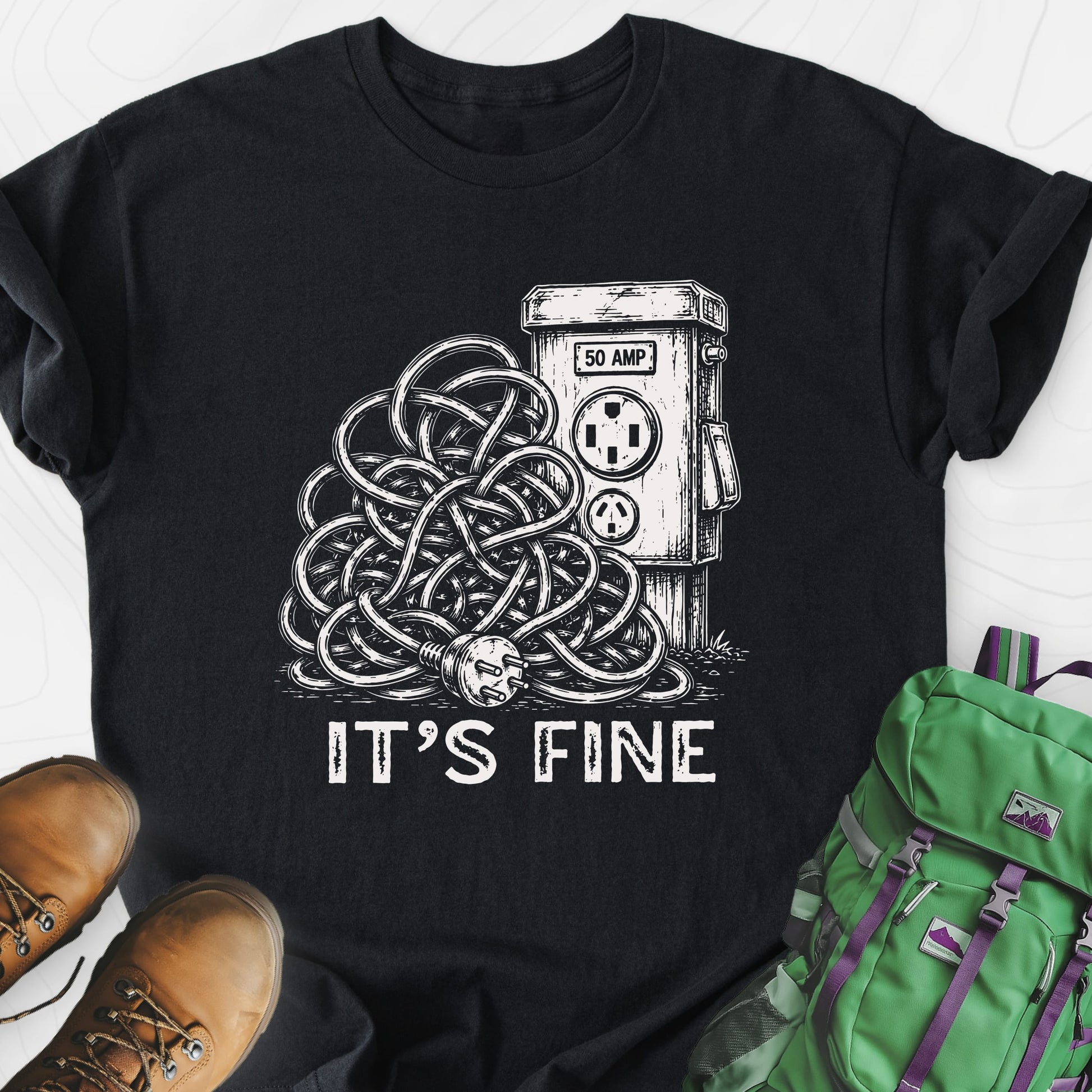 It's Fine Black front print lightweight T-shirt