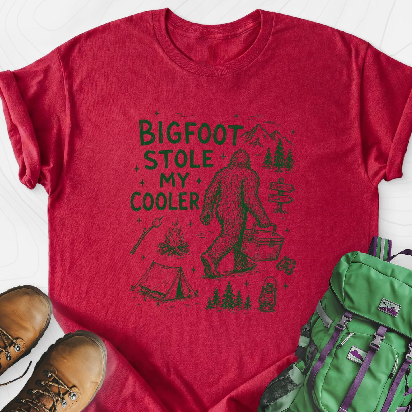 Cooler Thief Heather Red front print lightweight T-shirt