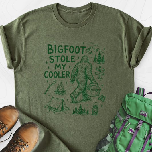 Cooler Thief Military Green front print lightweight T-shirt