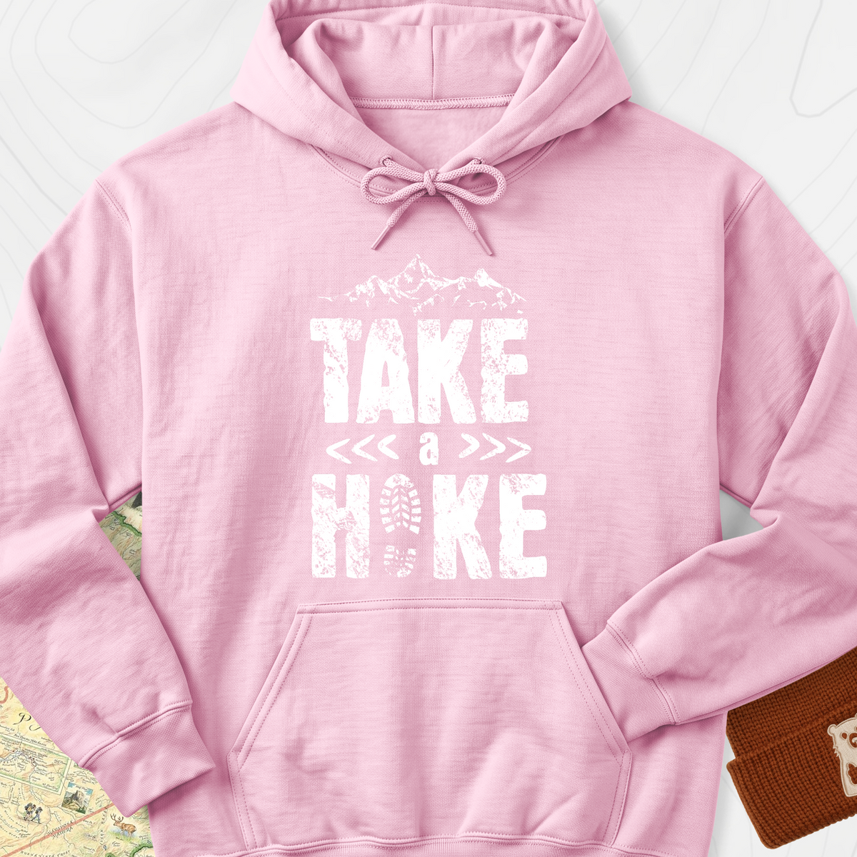 Take a Hike Hoodie - Light Pink
