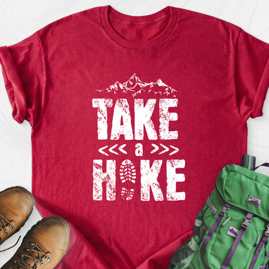Take a Hike Heather Red front print lightweight T-shirt