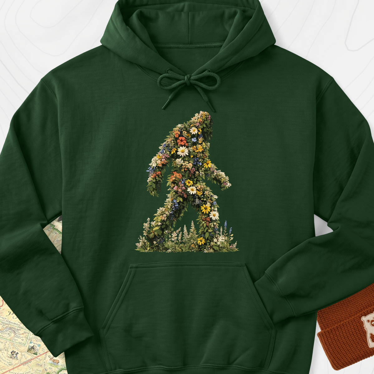 Wildflower Squatch Hoodie - Forest Green