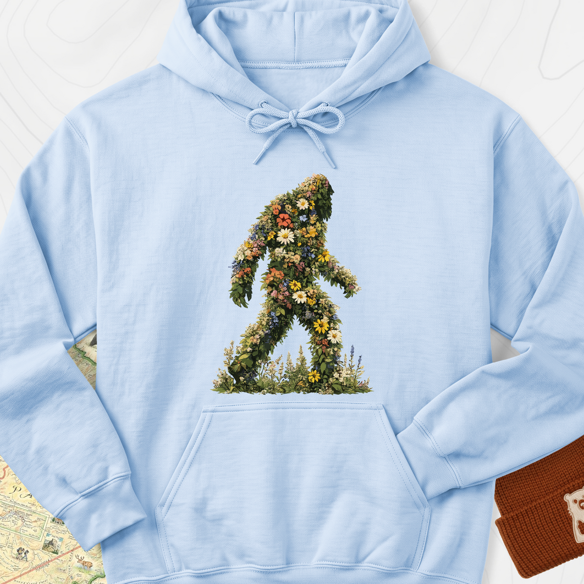 Wildflower Squatch Hoodie - Light Blue