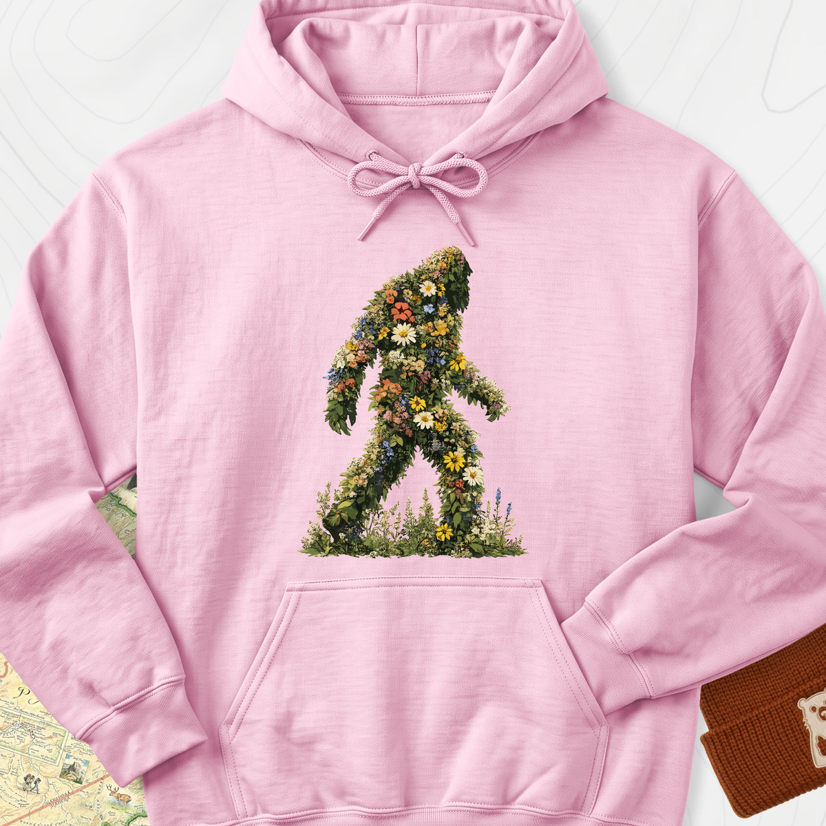 Wildflower Squatch Hoodie - Light Pink