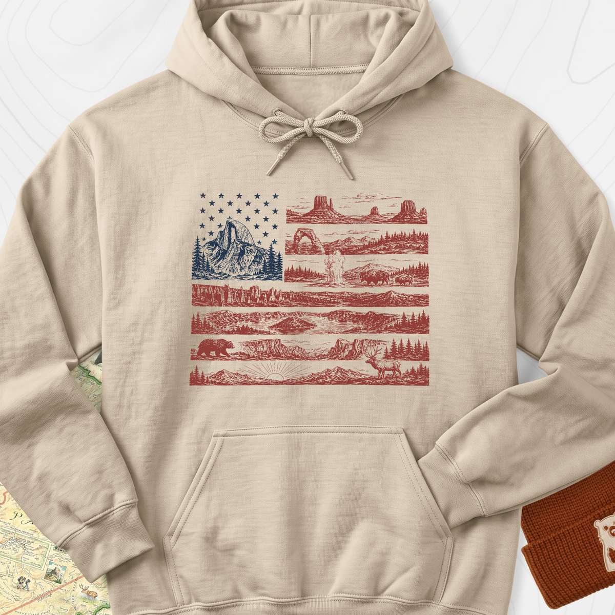 Parks and Stripes Hoodie - Sand