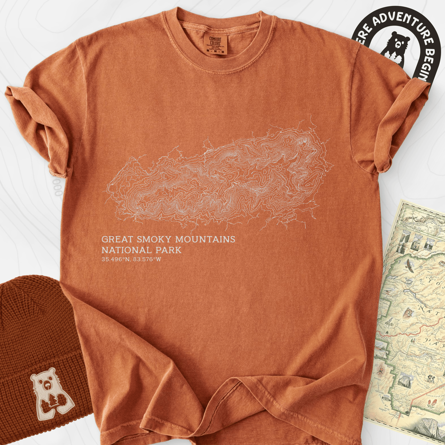 Smoky Mountains Topo T-Shirt