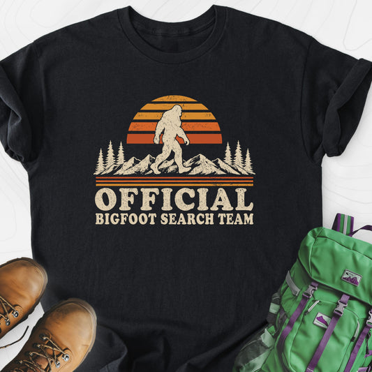 Squatch Search Team Black front print lightweight T-shirt