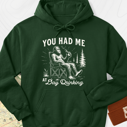 Day Drinking Squatch Hoodie - Forest Green