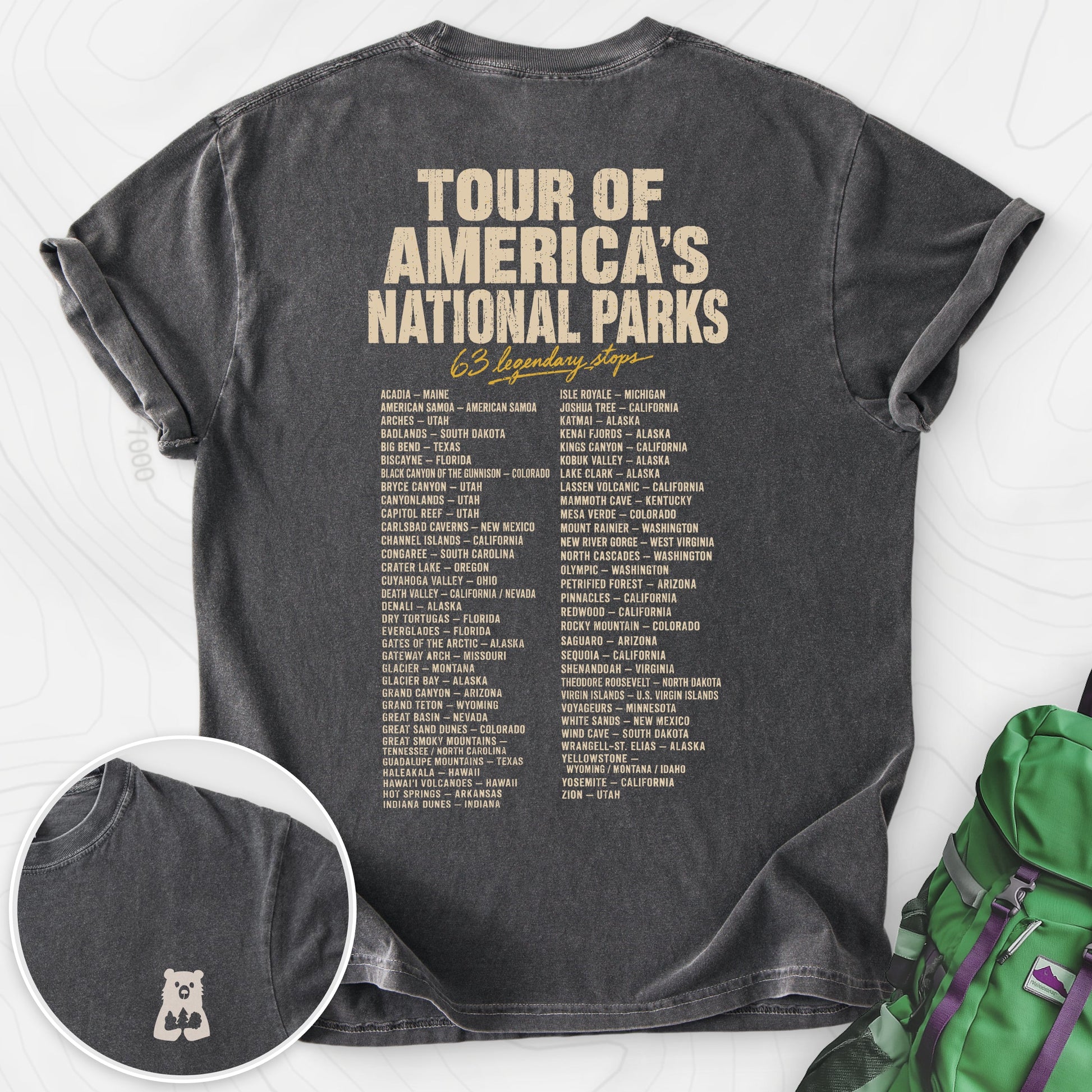National Parks Grand Tour Pepper back print heavyweight T-shirt