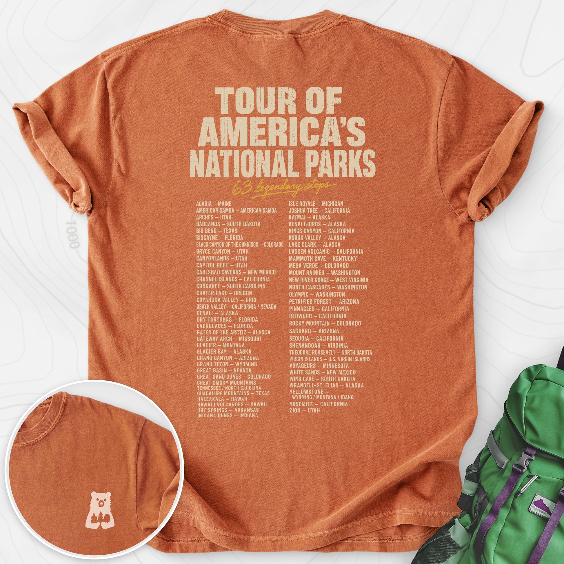 National Parks Grand Tour Yam back print heavyweight T-shirt