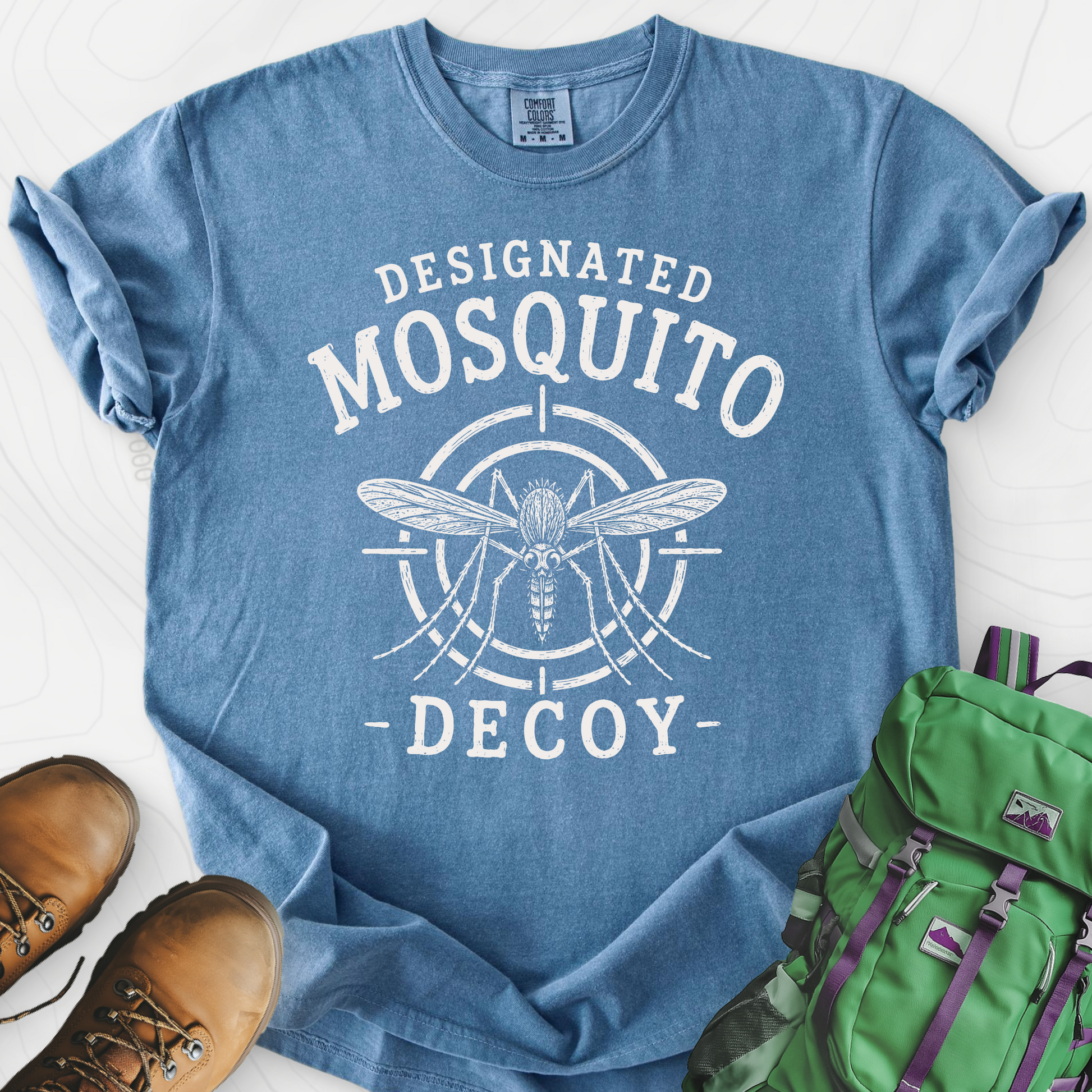 Designated Mosquito Decoy Blue Jean front print heavyweight T-shirt