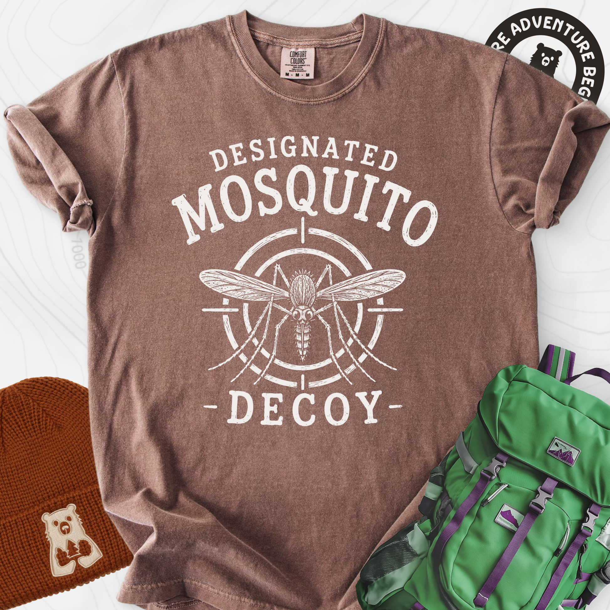 Designated Mosquito Decoy Espresso front print heavyweight T-shirt