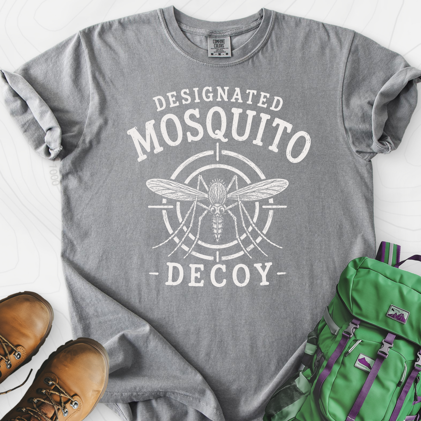 Designated Mosquito Decoy Grey front print heavyweight T-shirt