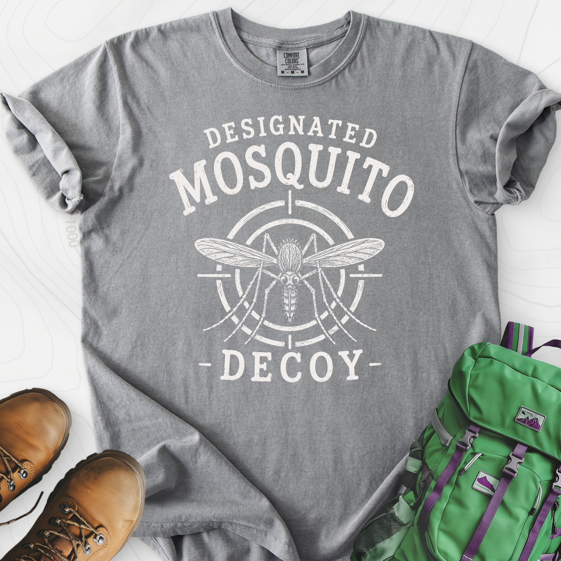 Designated Mosquito Decoy Grey front print heavyweight T-shirt