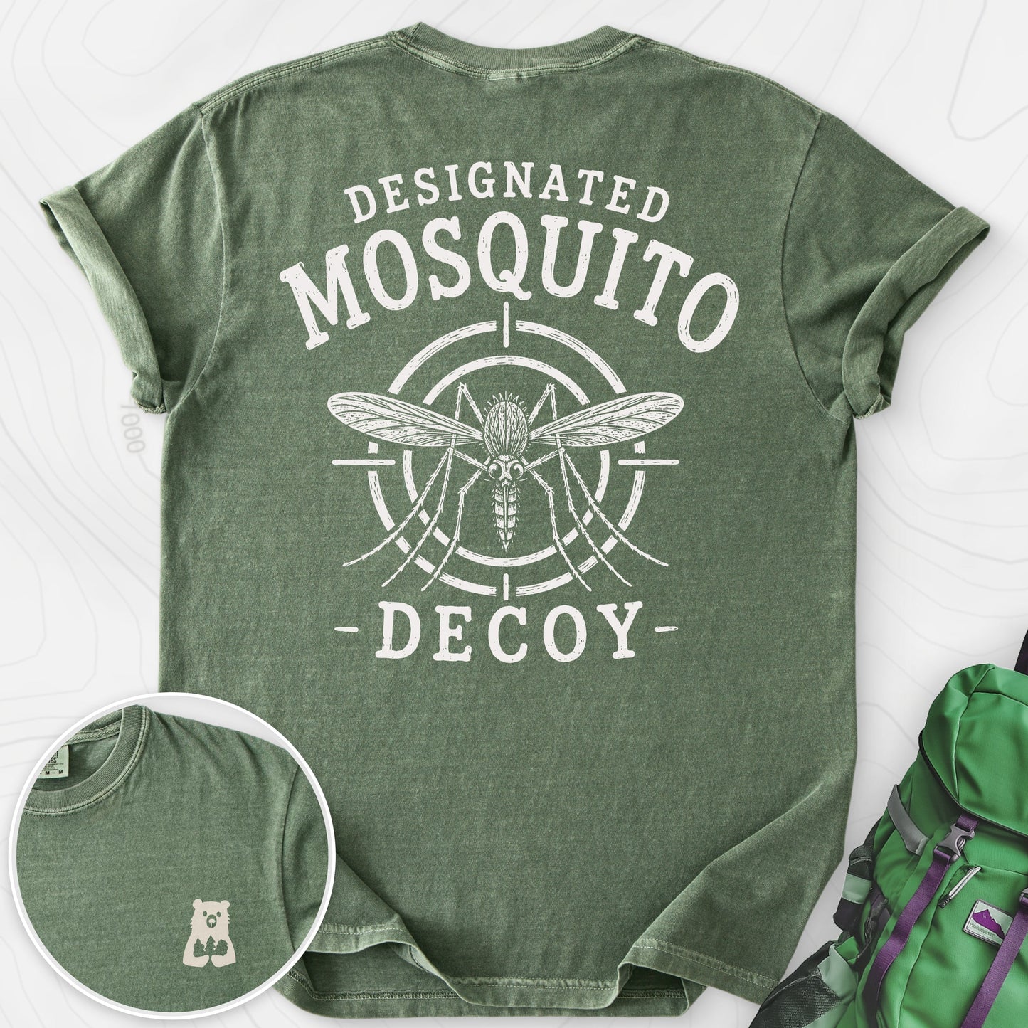 Designated Mosquito Decoy Moss back print heavyweight T-shirt