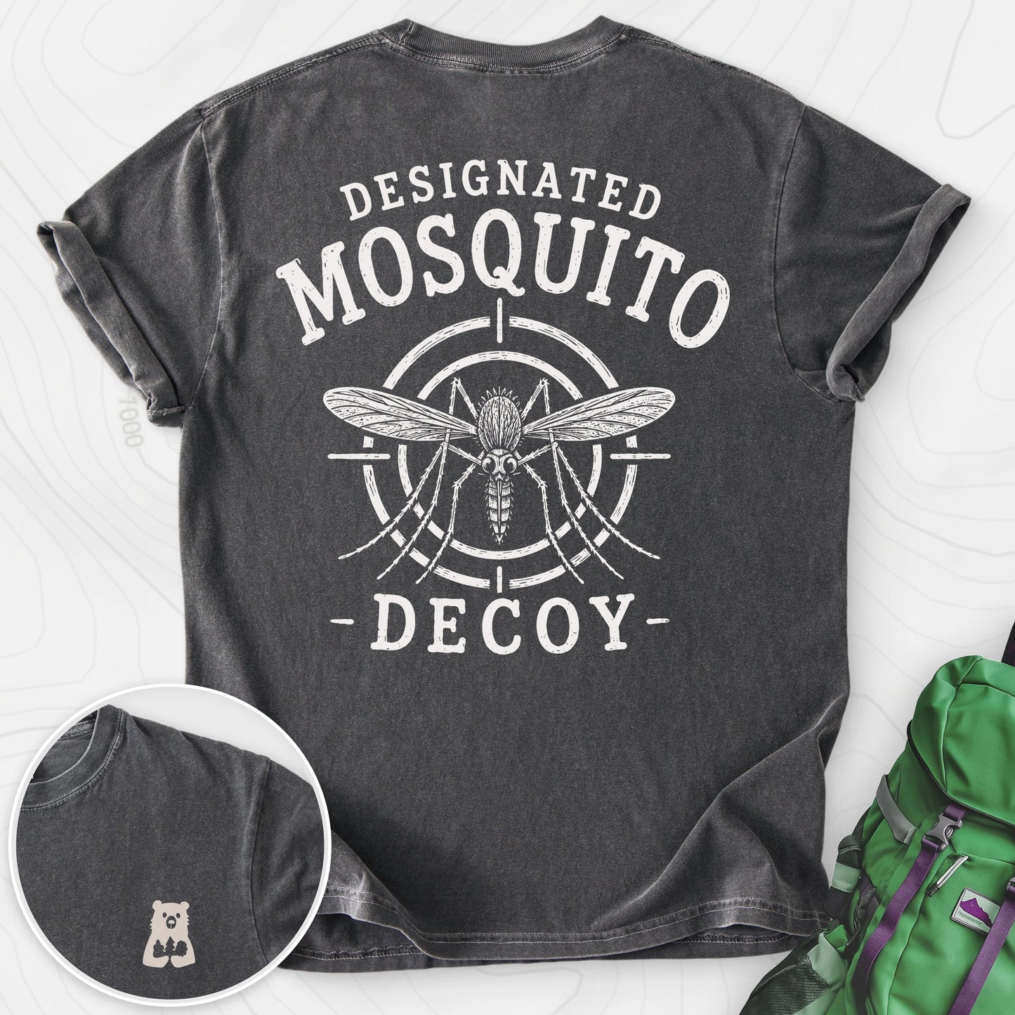 Designated Mosquito Decoy Pepper back print heavyweight T-shirt