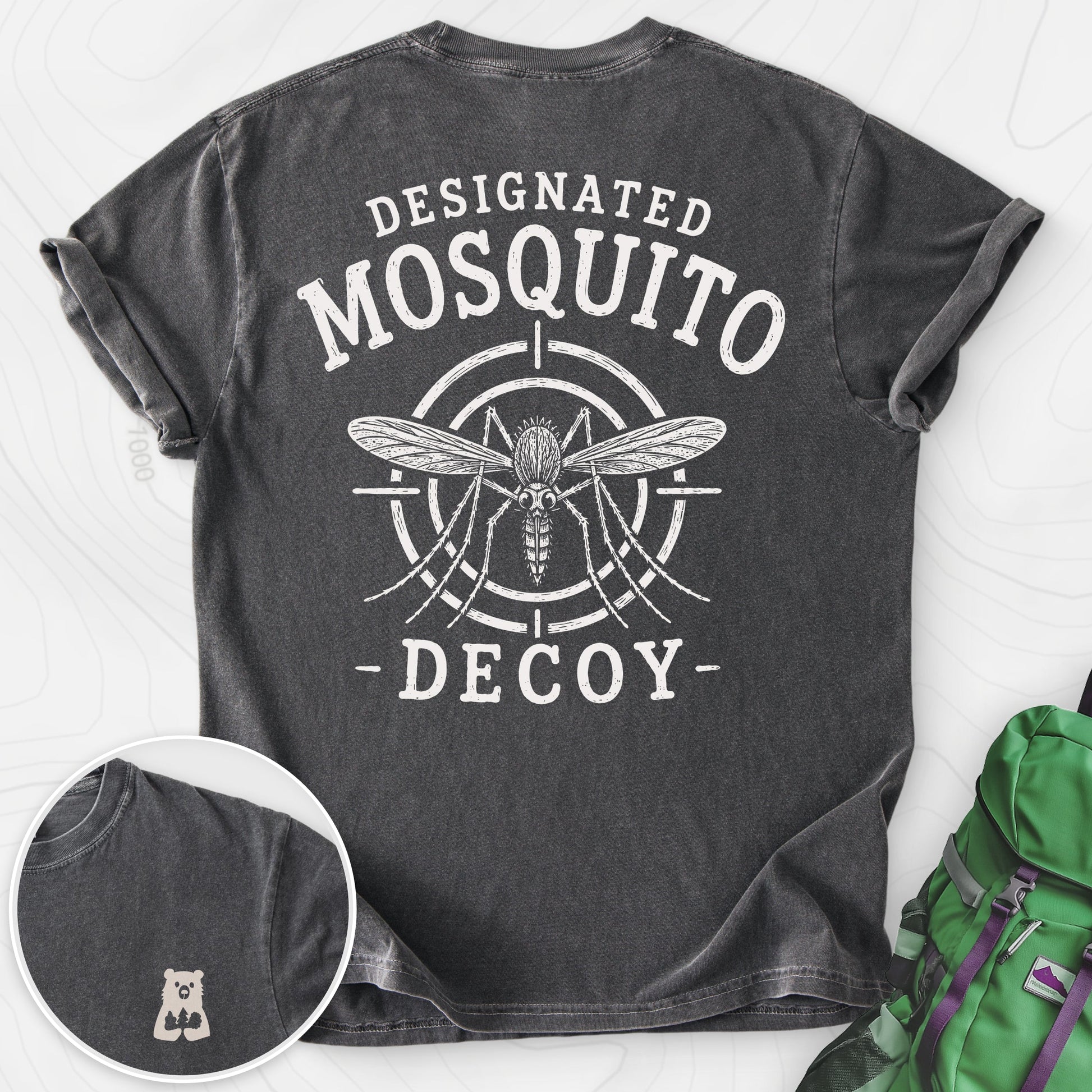 Designated Mosquito Decoy Pepper back print heavyweight T-shirt