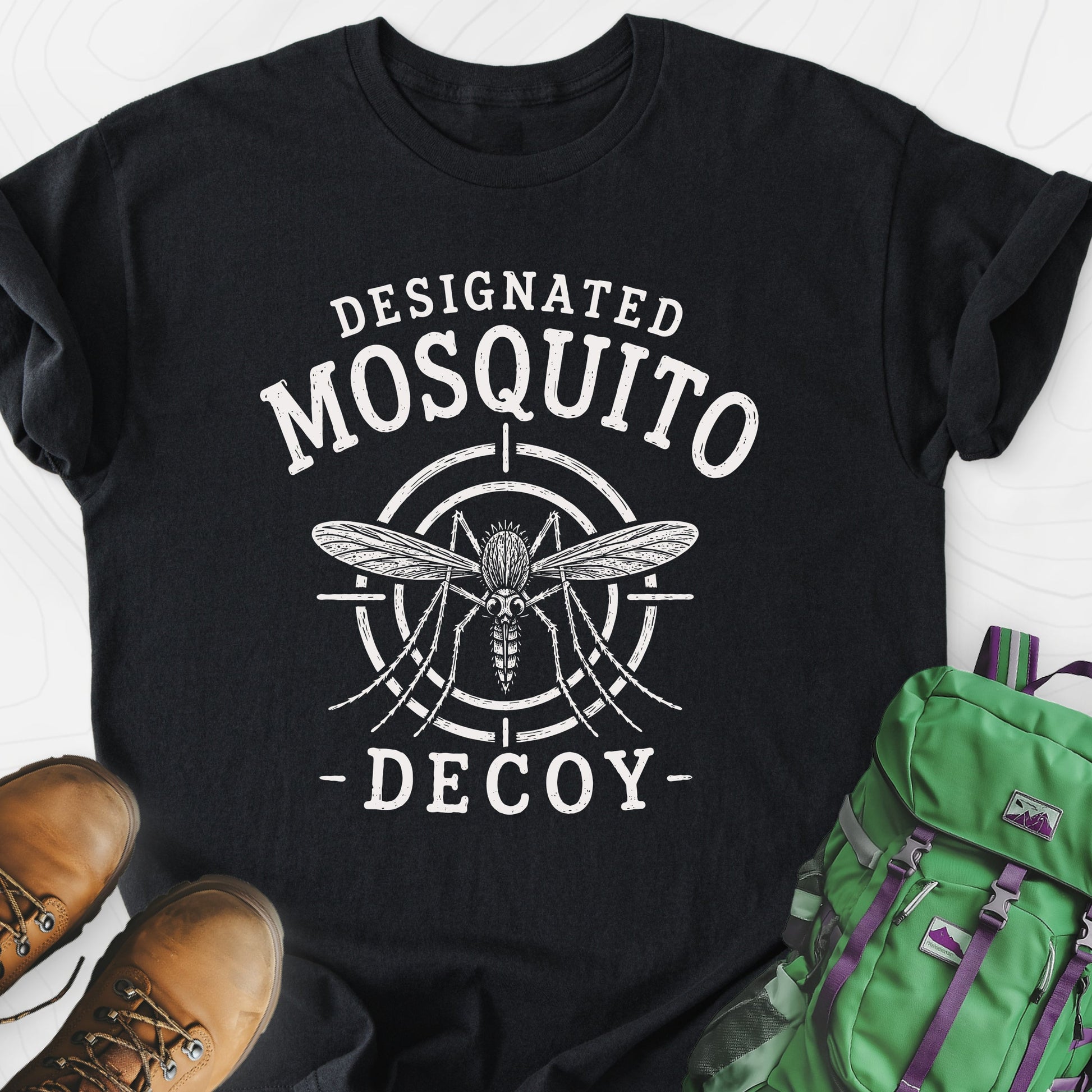 Designated Mosquito Decoy Black front print lightweight T-shirt