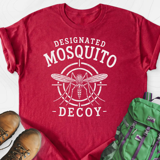 Designated Mosquito Decoy Heather Red front print lightweight T-shirt