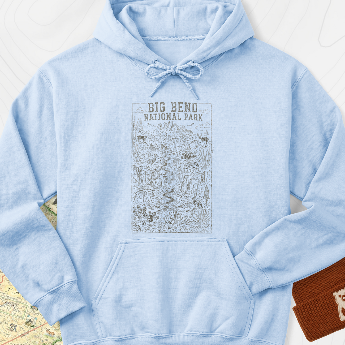Big Bend Wildlife Hoodie - Light Blue