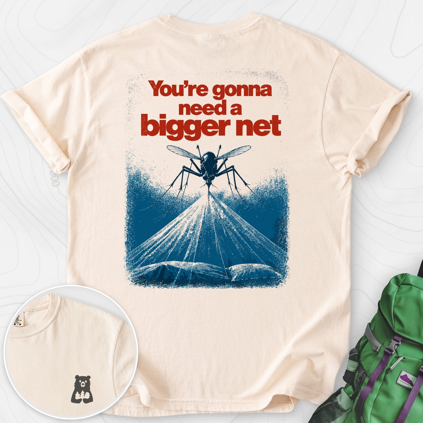 Need a Bigger Net Ivory back print heavyweight T-shirt