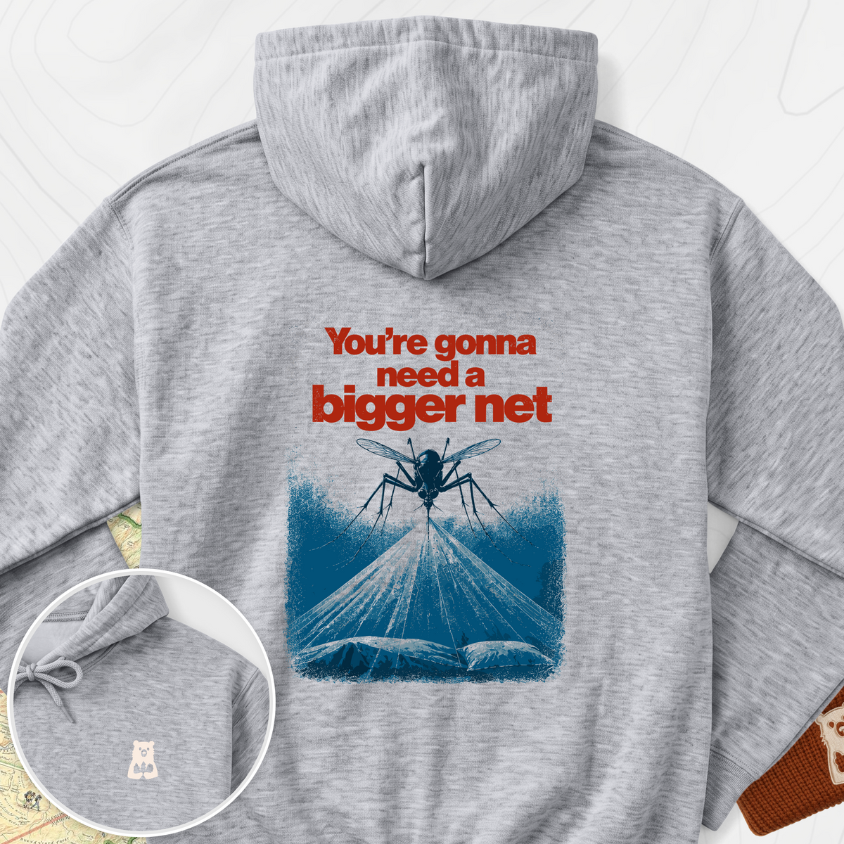 Need a Bigger Net Back Print Hoodie - Sport Grey